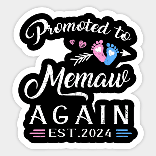 Promoted To Memaw Again Est 2024 Pregnancy Announcement Sticker